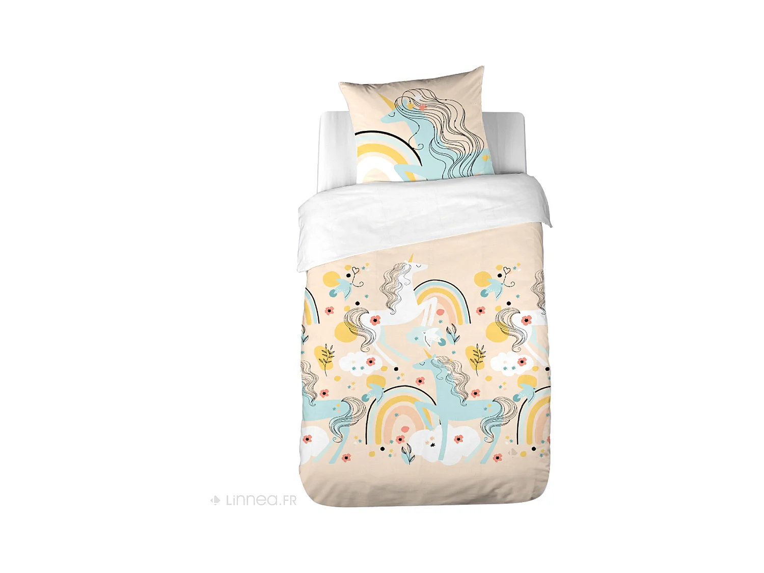 Parure de lit 140x200 cm mixte LOLA rose