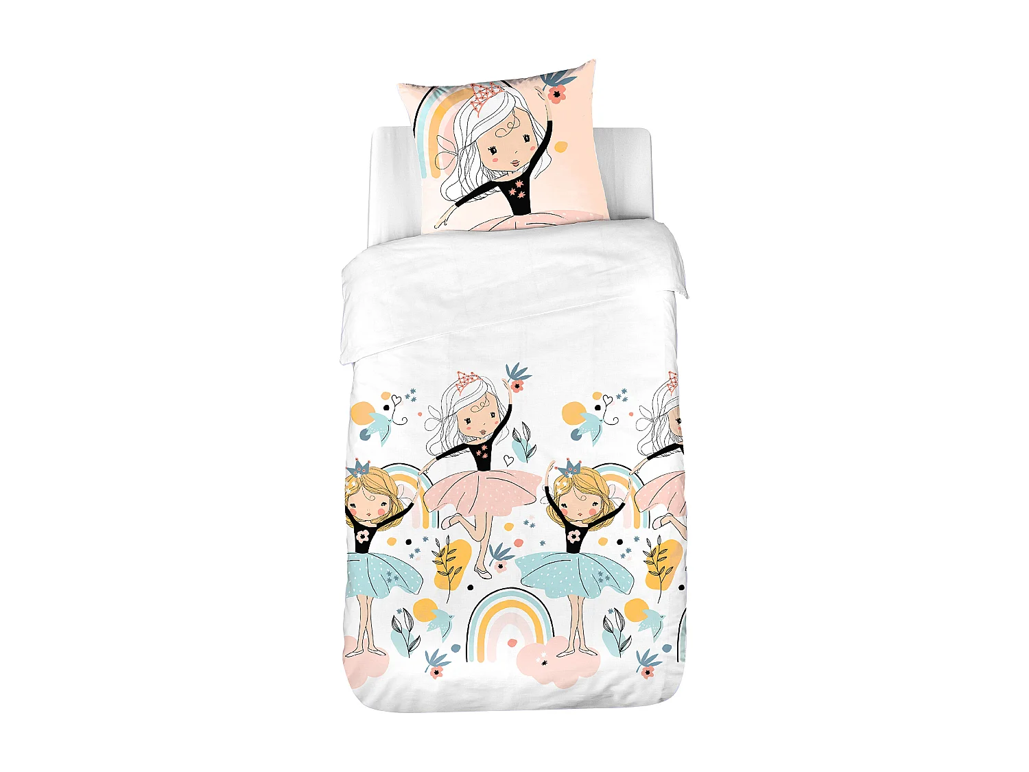 Parure de lit 140x200 cm mixte LOLA rose