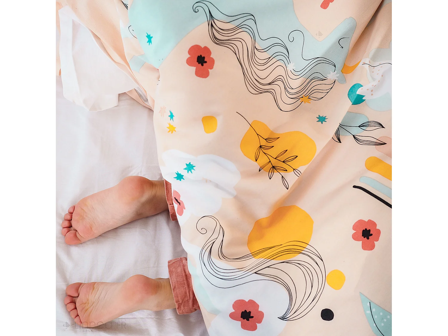 Parure de lit 140x200 cm mixte LOLA rose