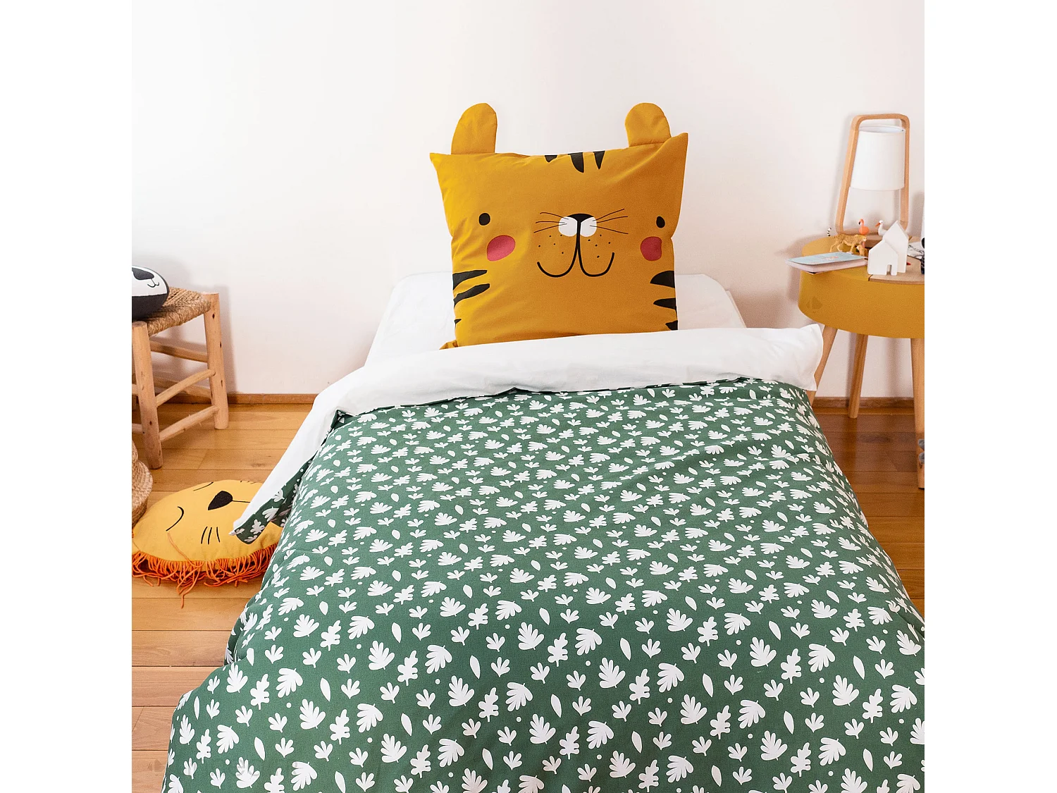 Parure de lit 140x200 cm coton TANZANIA vert