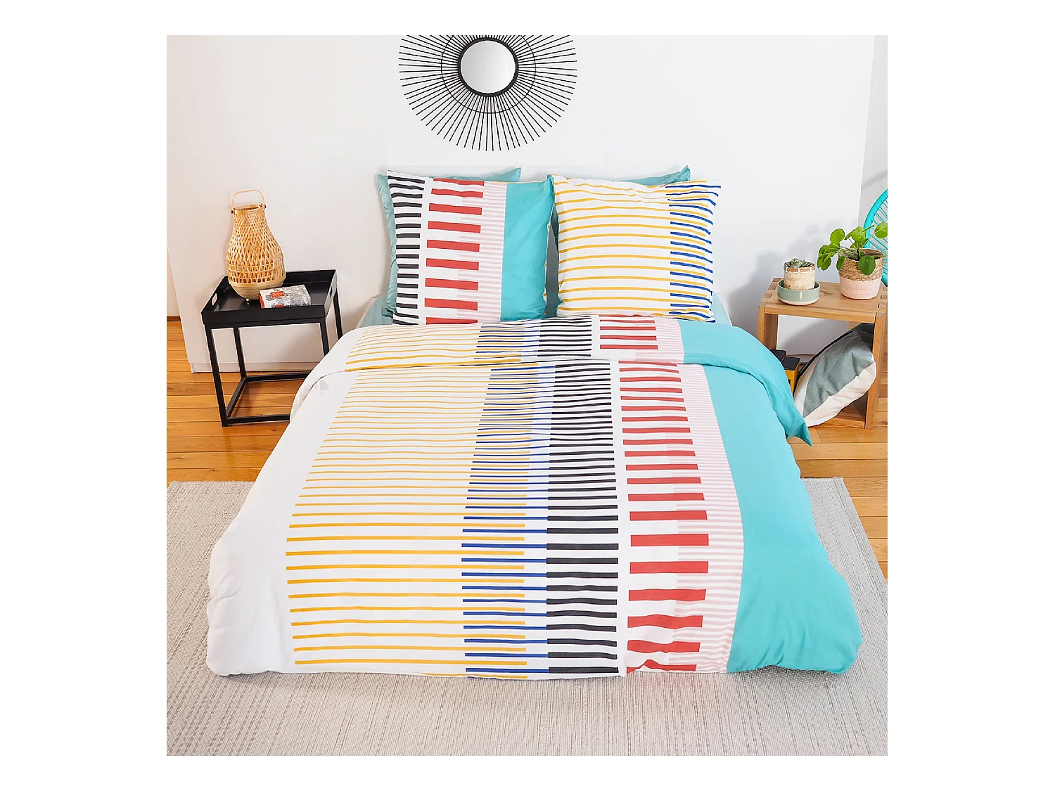 Parure de lit 240x220 cm mixte CHRIS multicolore