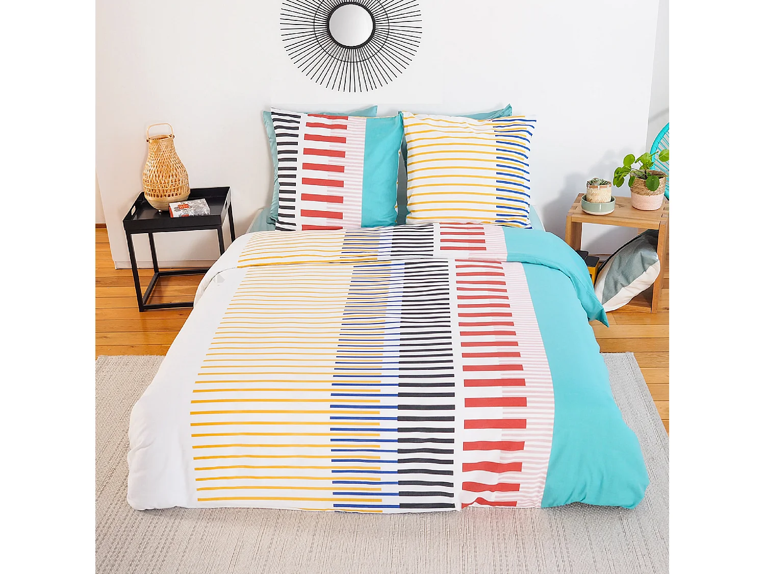 Parure de lit 240x220 cm mixte CHRIS multicolore