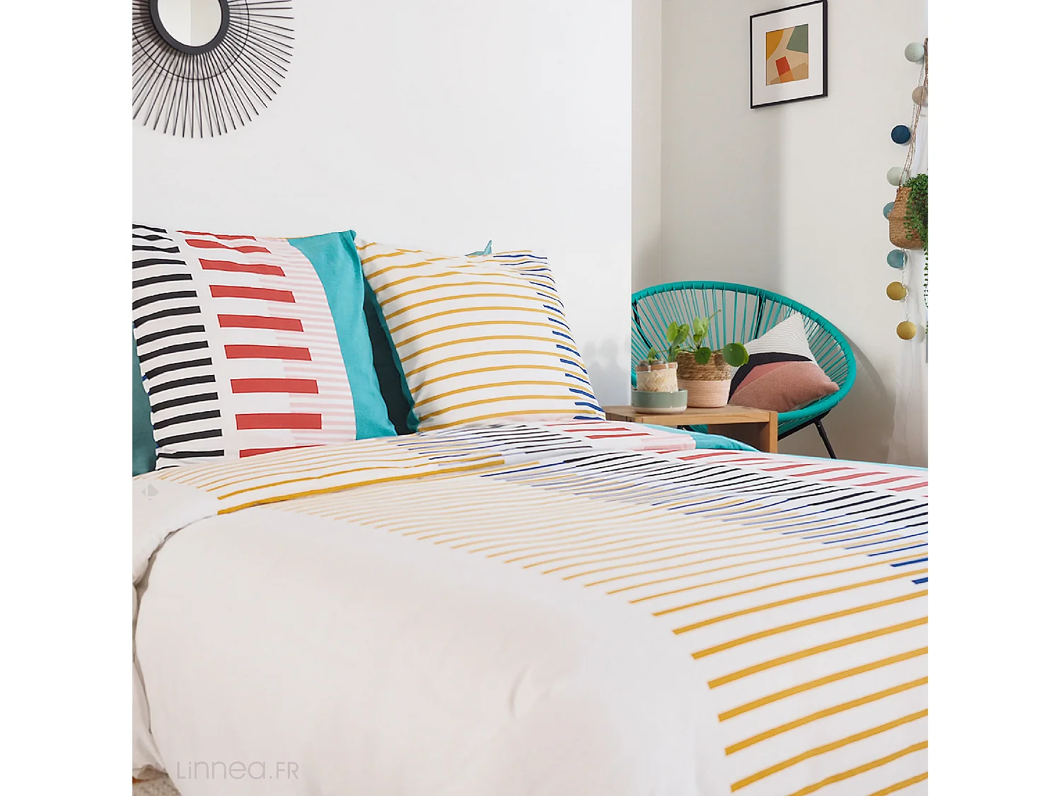 Parure de lit 240x220 cm mixte CHRIS multicolore