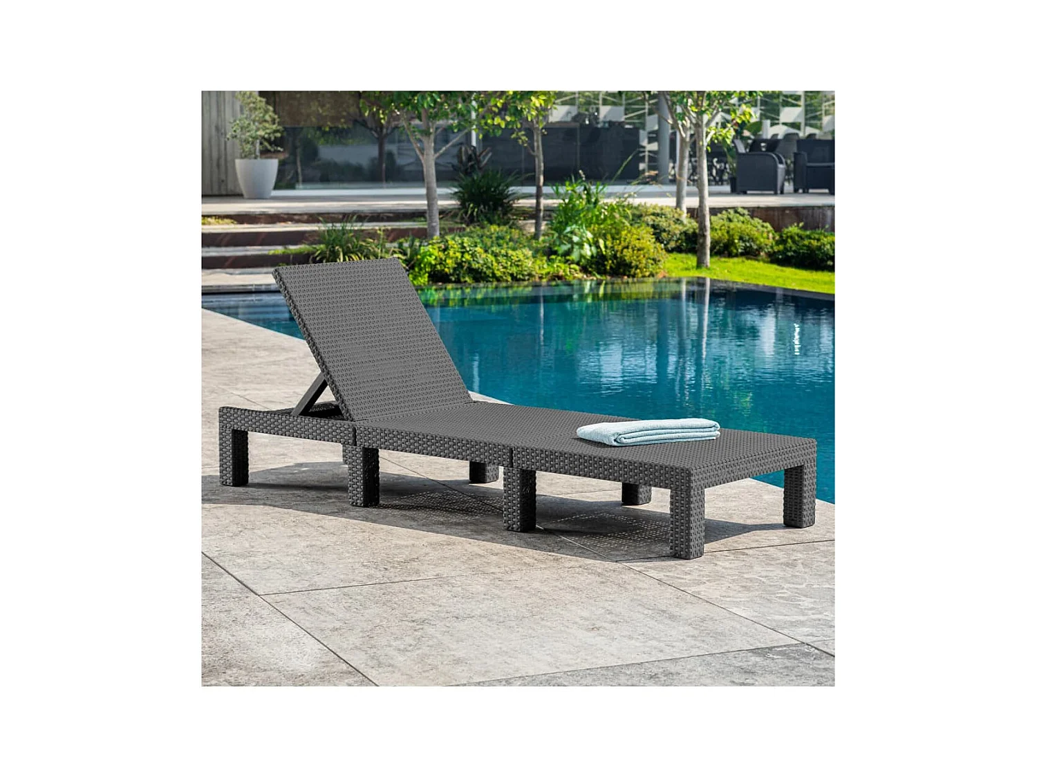 Chaise longue avec coussin Daytona Graphite