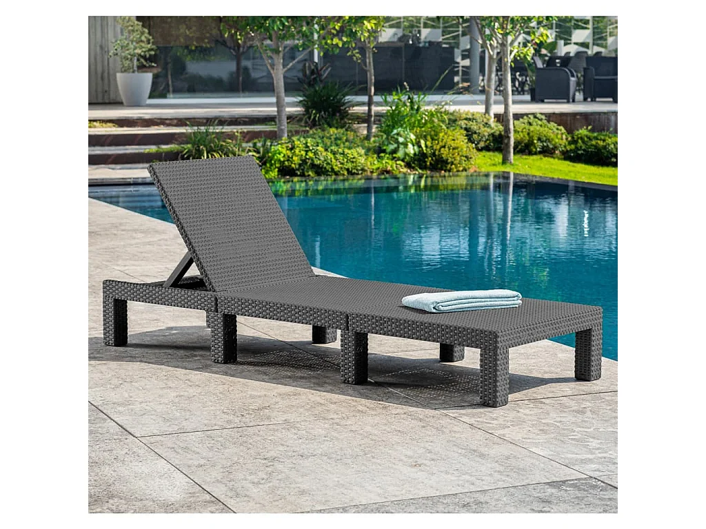 Chaise longue avec coussin Daytona Graphite