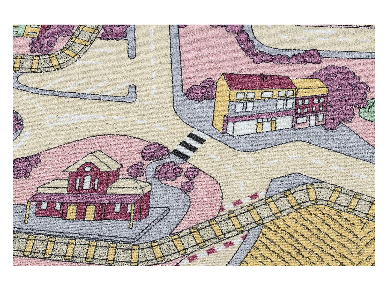 REBEL ROADS TAPIJT Playtime 63 Kleine stad, antislip voor kinderen - r 140x200 cm