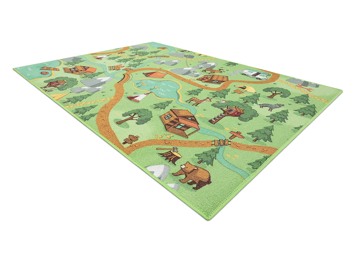 REBEL ROADS TAPIJT Wild life 90 Bos, dieren antislip voor kinderen - g 140x200 cm