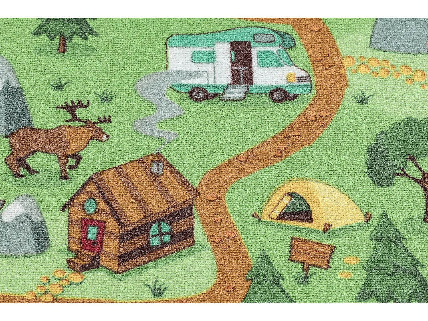 REBEL ROADS TAPIJT Wild life 90 Bos, dieren antislip voor kinderen - g 140x200 cm