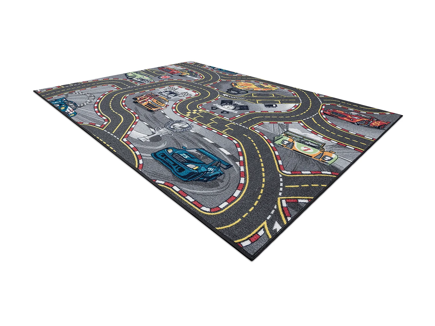 REBEL ROADS TAPIJT Racers 97 Straten, auto's antislip voor kinderen -  95x200 cm