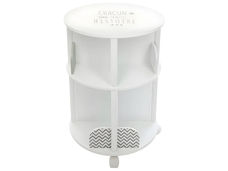 Bibliothèque Enfant ronde blanche & grise 8 compartiments