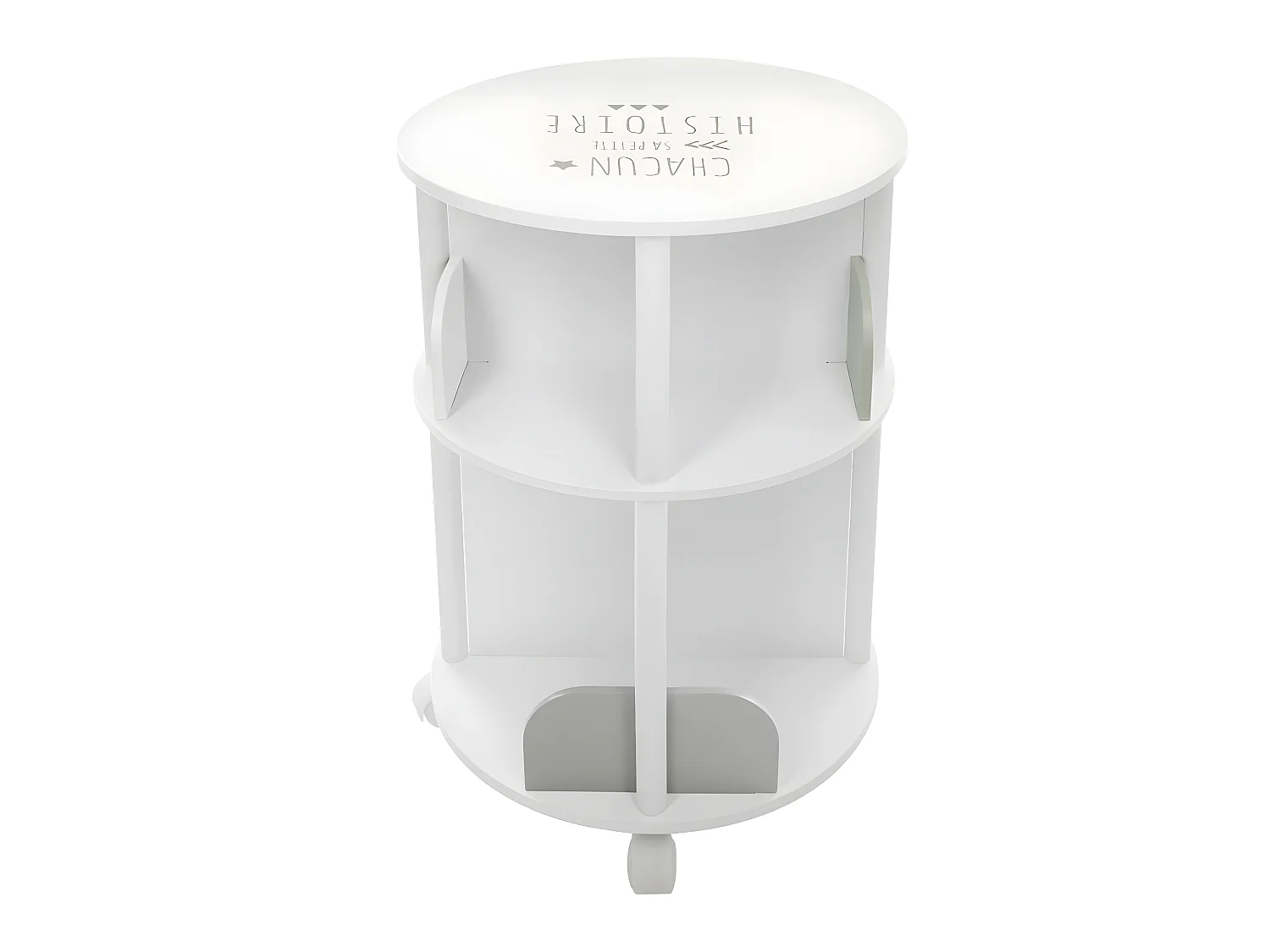 Bibliothèque Enfant ronde blanche & grise 8 compartiments