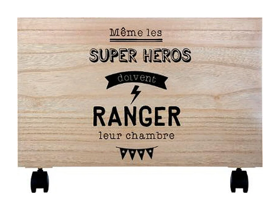 Boîte de Rangement à Roulettes "Heros" 50cm Naturel