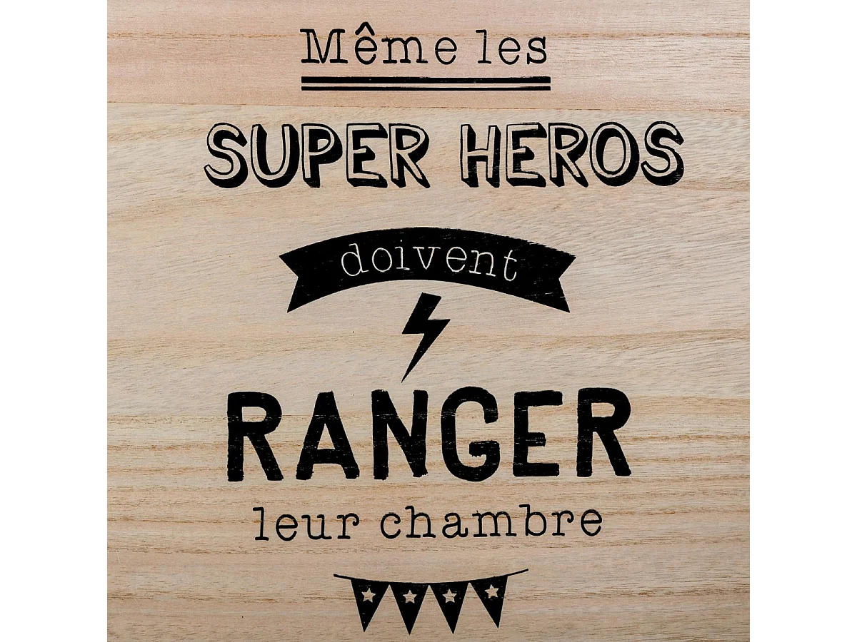 Boîte de Rangement à Roulettes "Heros" 50cm Naturel