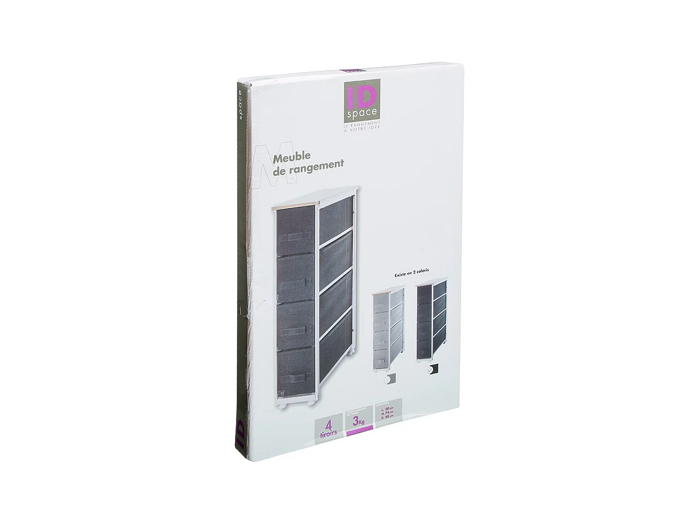 Meuble de Rangement 4 Tiroirs "Tissa" 75cm Gris Foncé