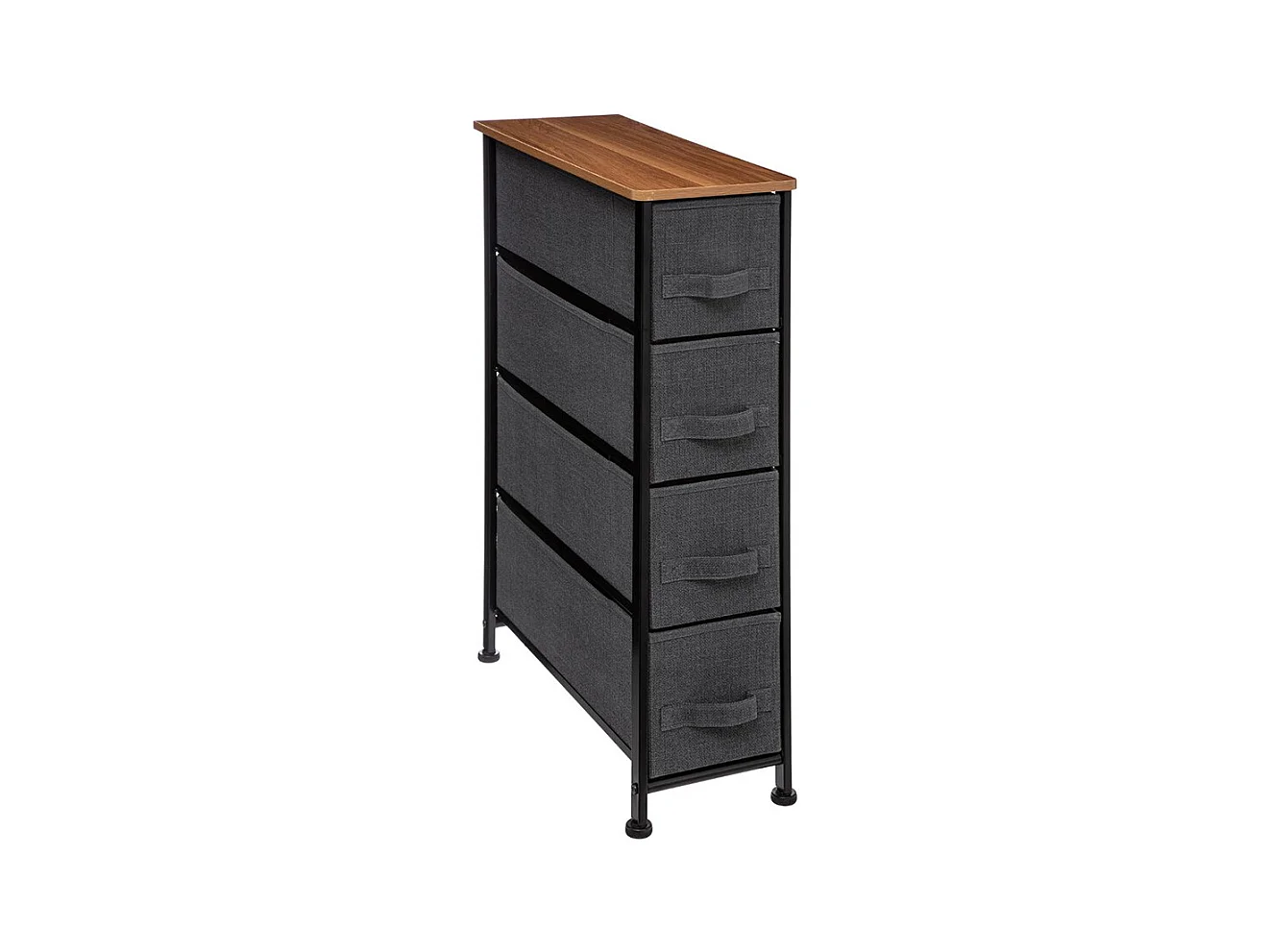 Meuble de Rangement 4 Tiroirs "Tissa" 75cm Gris Foncé