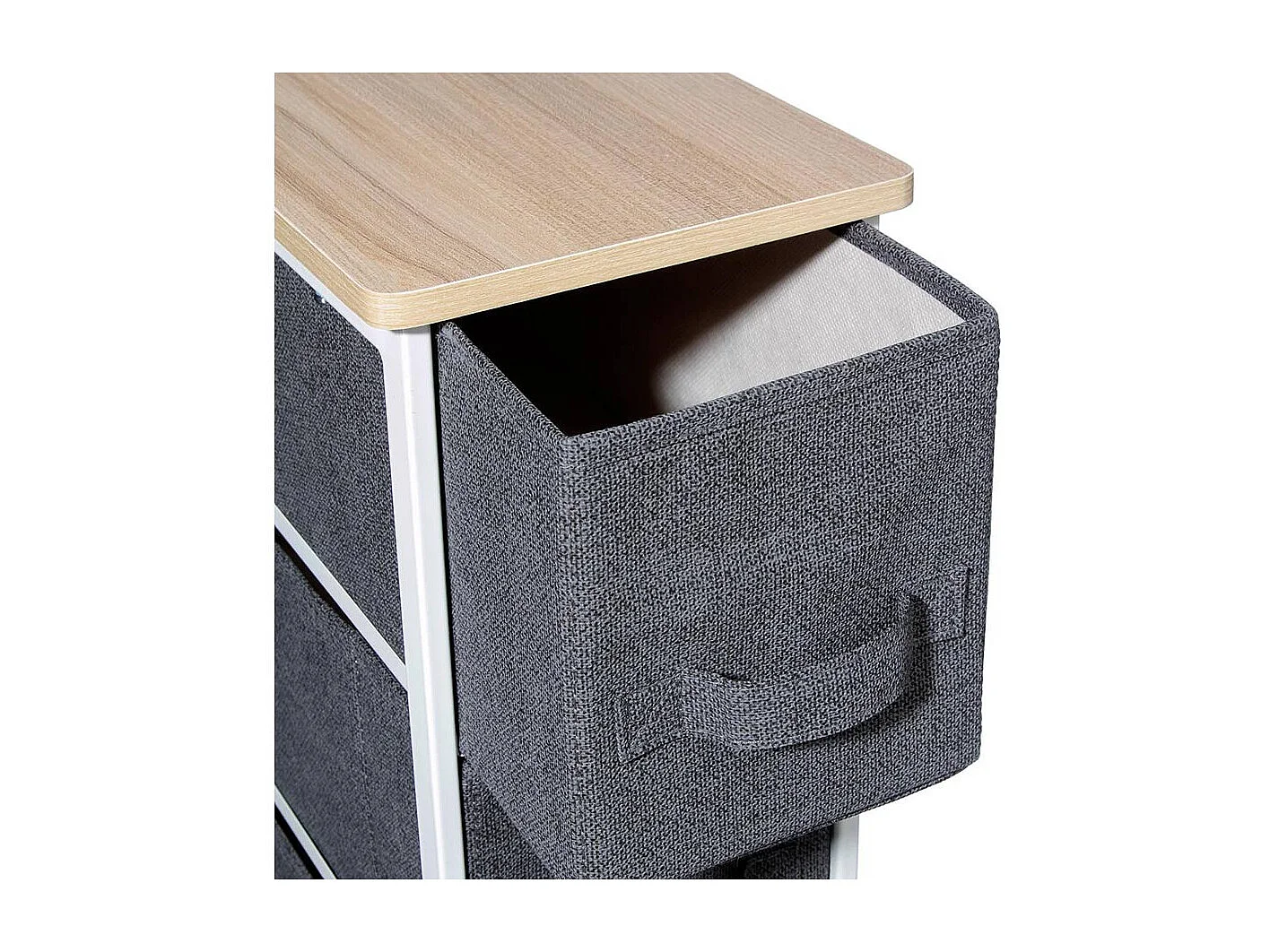 Meuble de Rangement 4 Tiroirs "Tissa" 75cm Gris Foncé