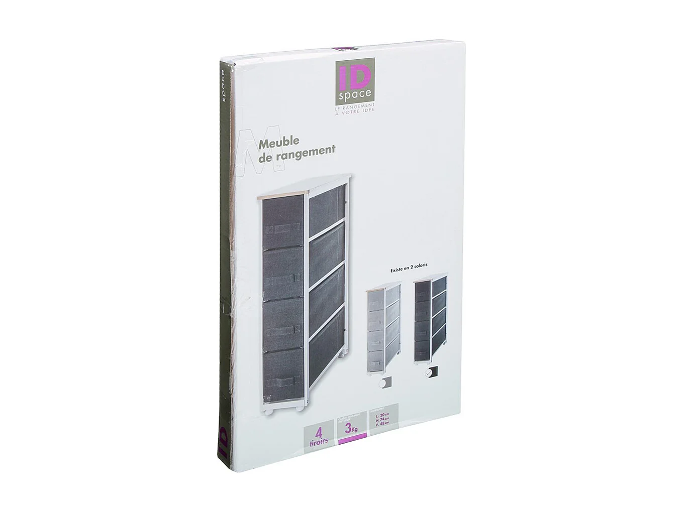 Meuble de Rangement 4 Tiroirs "Tissa" 75cm Gris Foncé