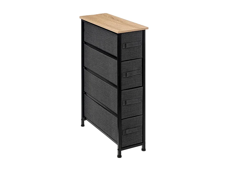 Meuble de Rangement 4 Tiroirs "Tissa" 75cm Gris Foncé