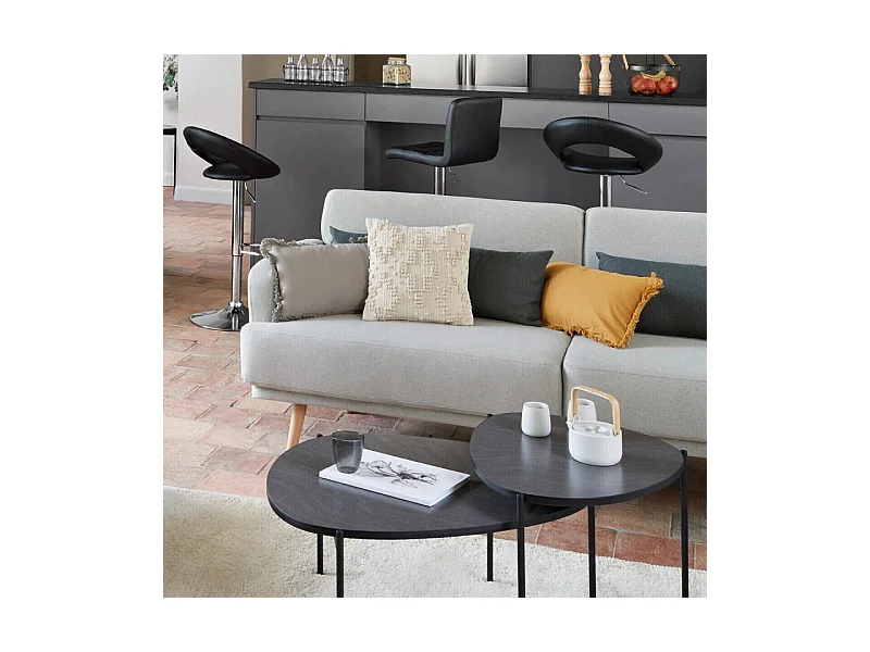 Canapé Convertible 3 Places "Jack" 214cm Gris Clair