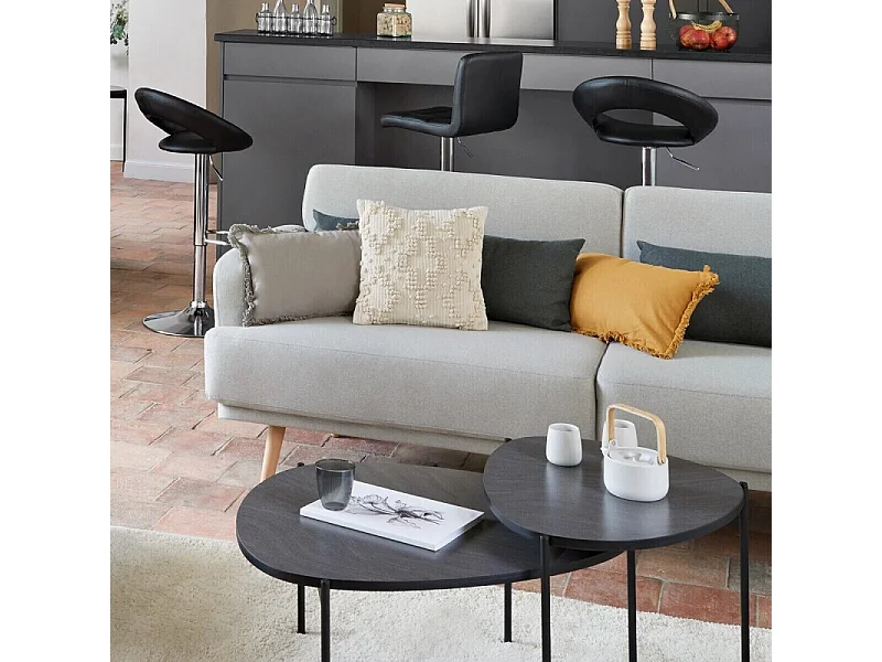 Canapé Convertible 3 Places "Jack" 214cm Gris Clair