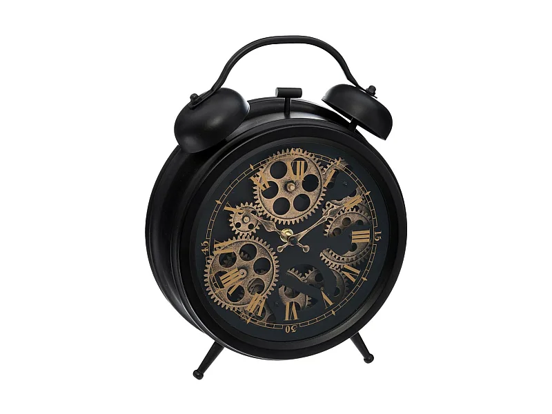 Horloge à poser en métal Noir aspect vintage déco industrielle