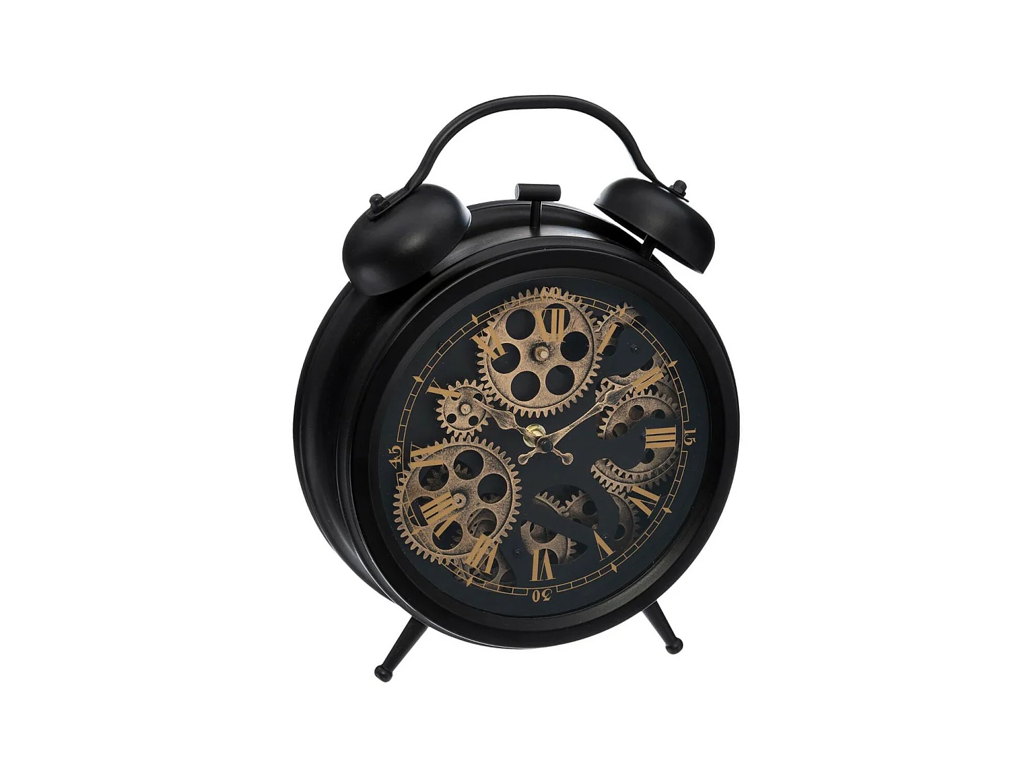 Horloge à poser en métal Noir aspect vintage déco industrielle