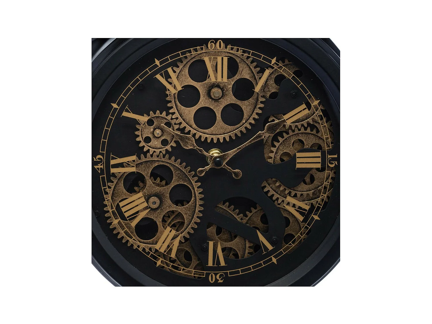 Horloge à poser en métal Noir aspect vintage déco industrielle