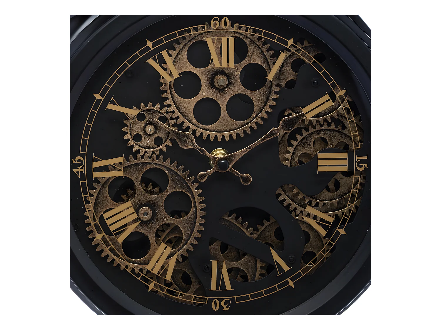 Horloge à poser en métal Noir aspect vintage déco industrielle