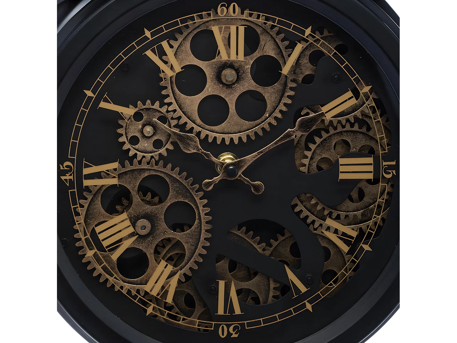 Horloge à poser en métal Noir aspect vintage déco industrielle