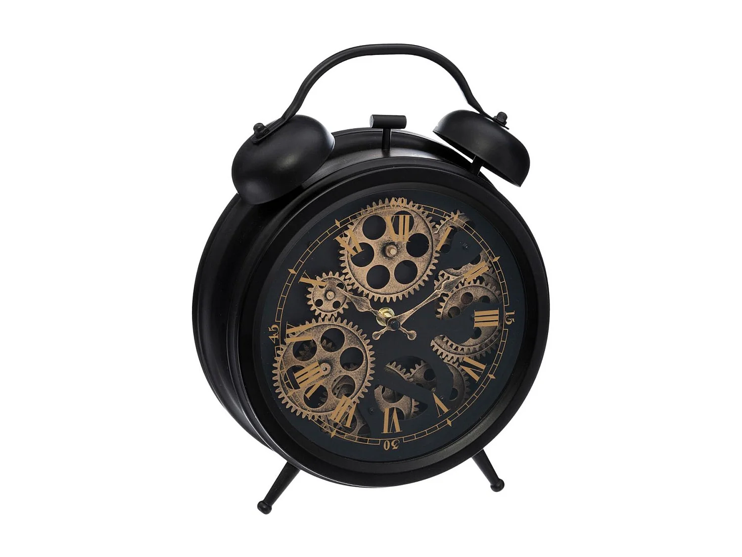 Horloge à poser en métal Noir aspect vintage déco industrielle