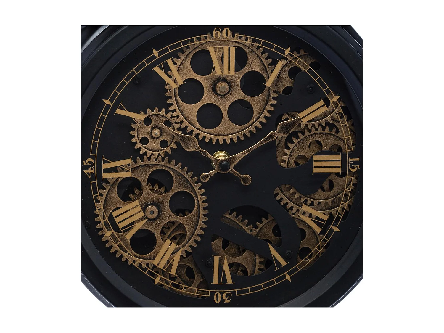 Horloge à poser en métal Noir aspect vintage déco industrielle