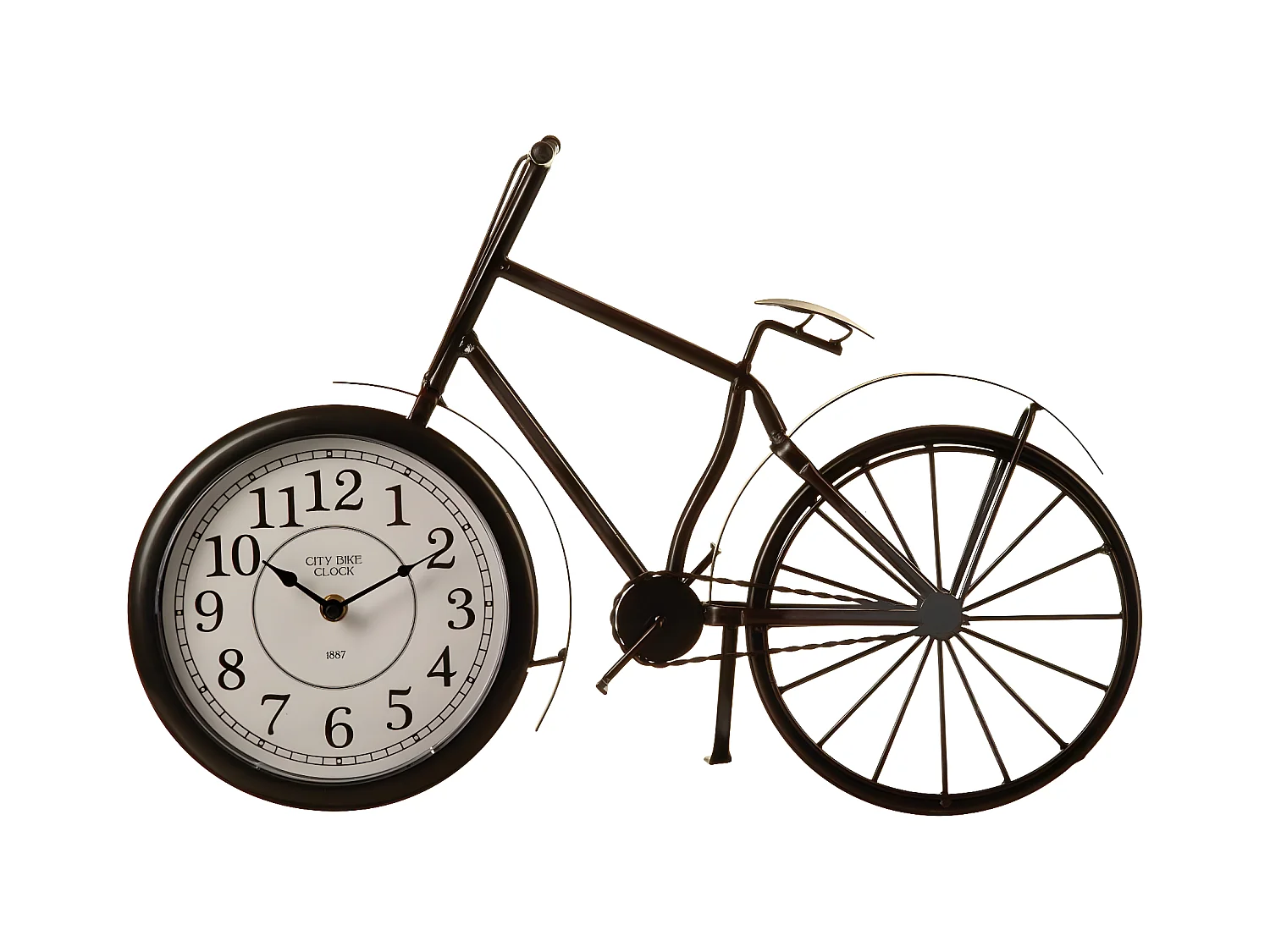 Horloge à poser Vélo en métal Noir L 50 cm