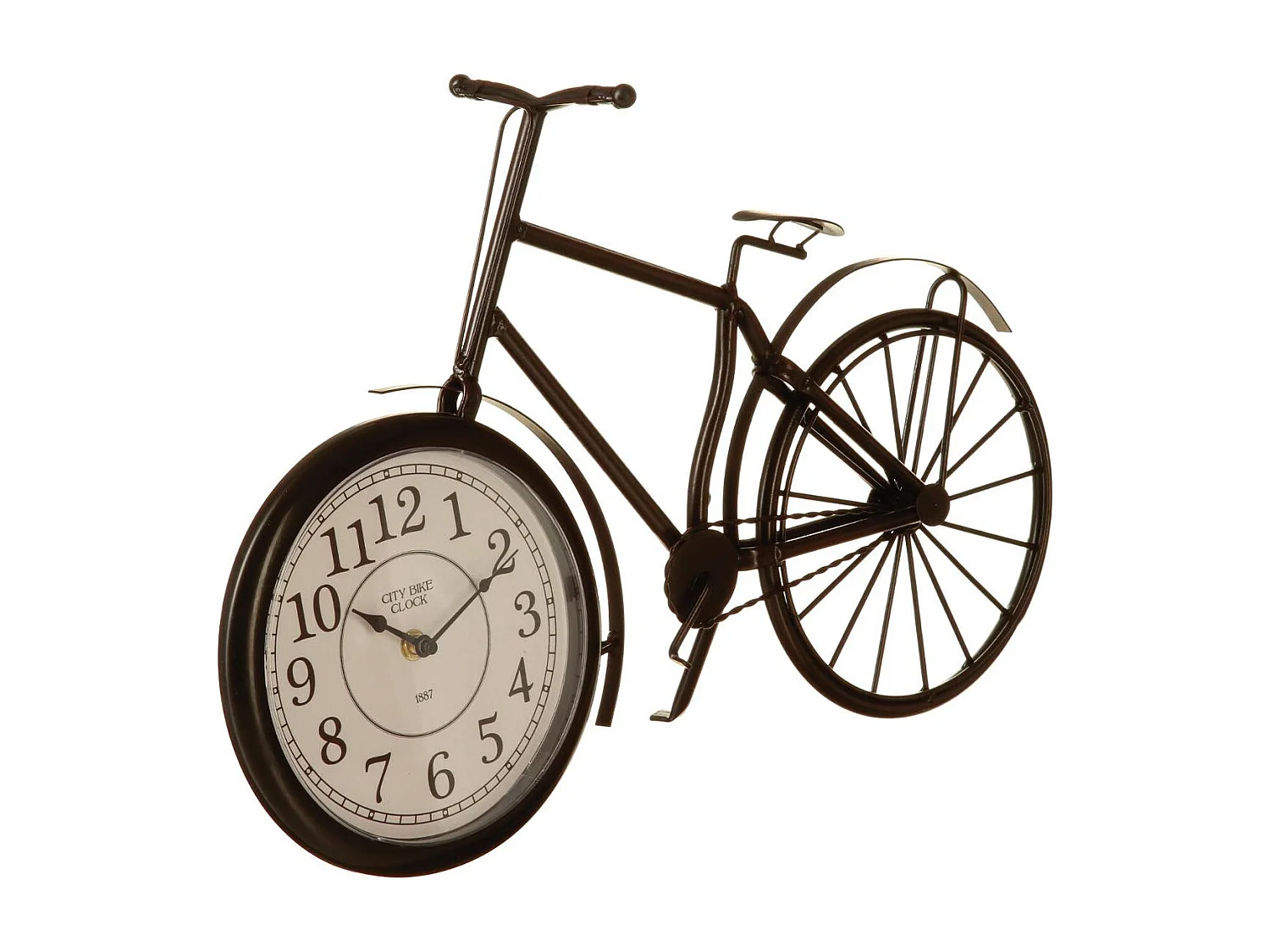 Horloge à poser Vélo en métal Noir L 50 cm