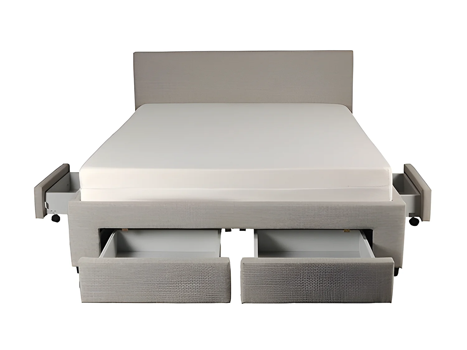 Lit LUGANO 160x200 + 1 sommier + 4 tiroirs / Gris clair