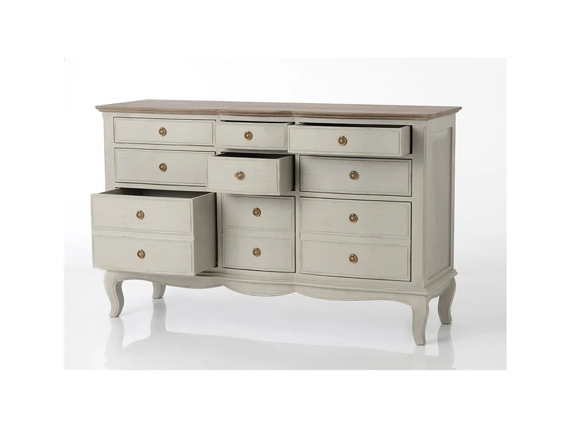 Commode 9 tiroirs Maddy beige