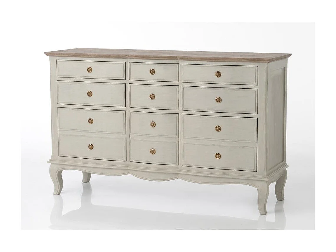 Commode 9 tiroirs Maddy beige