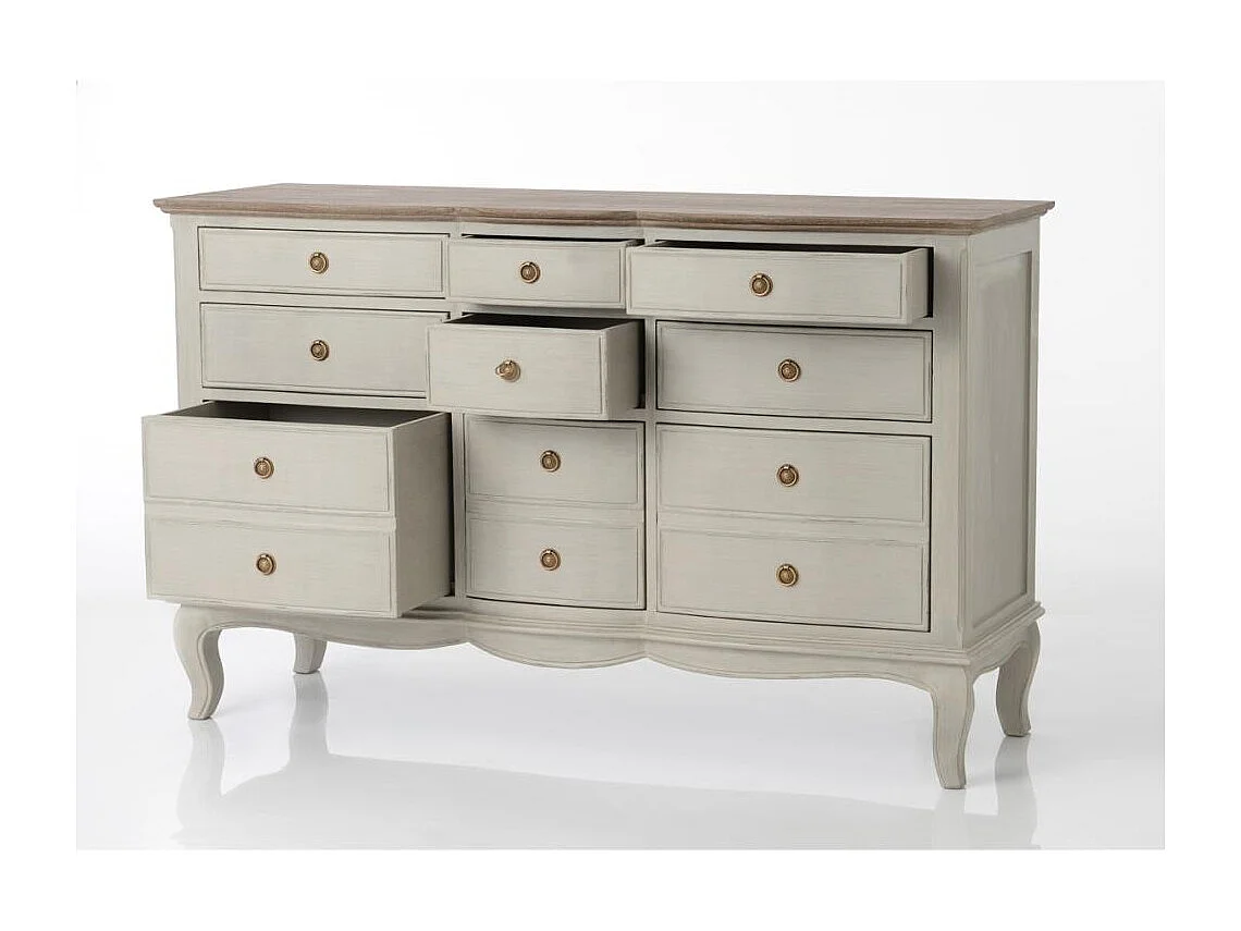 Commode 9 tiroirs Maddy beige