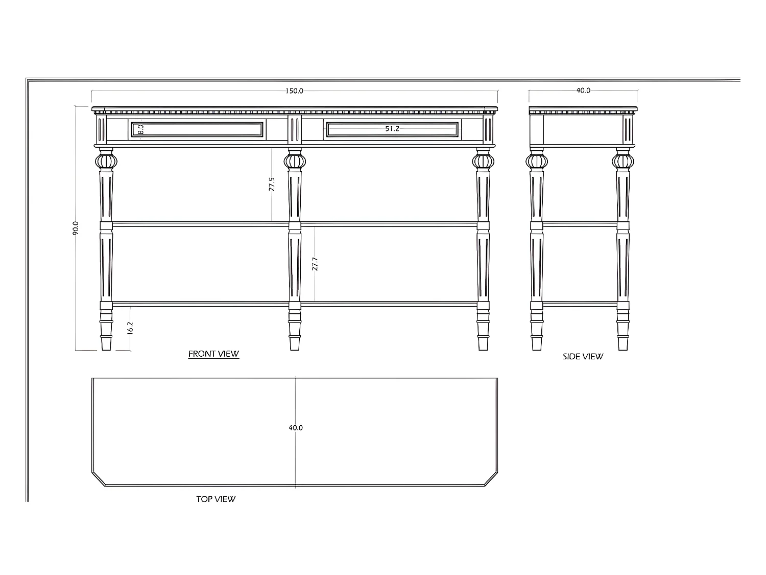 Console 6 pieds Léonie