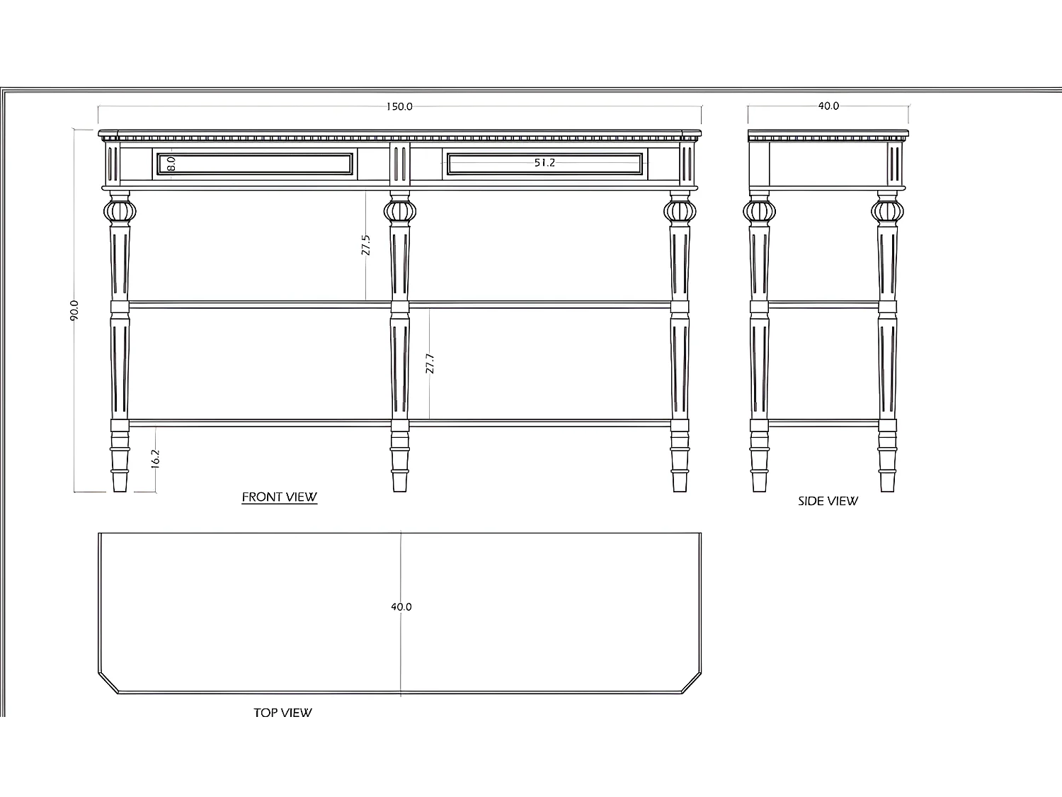 Console 6 pieds Léonie