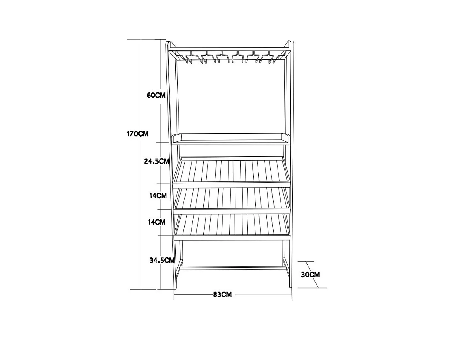 Meuble range bouteilles bois et métal