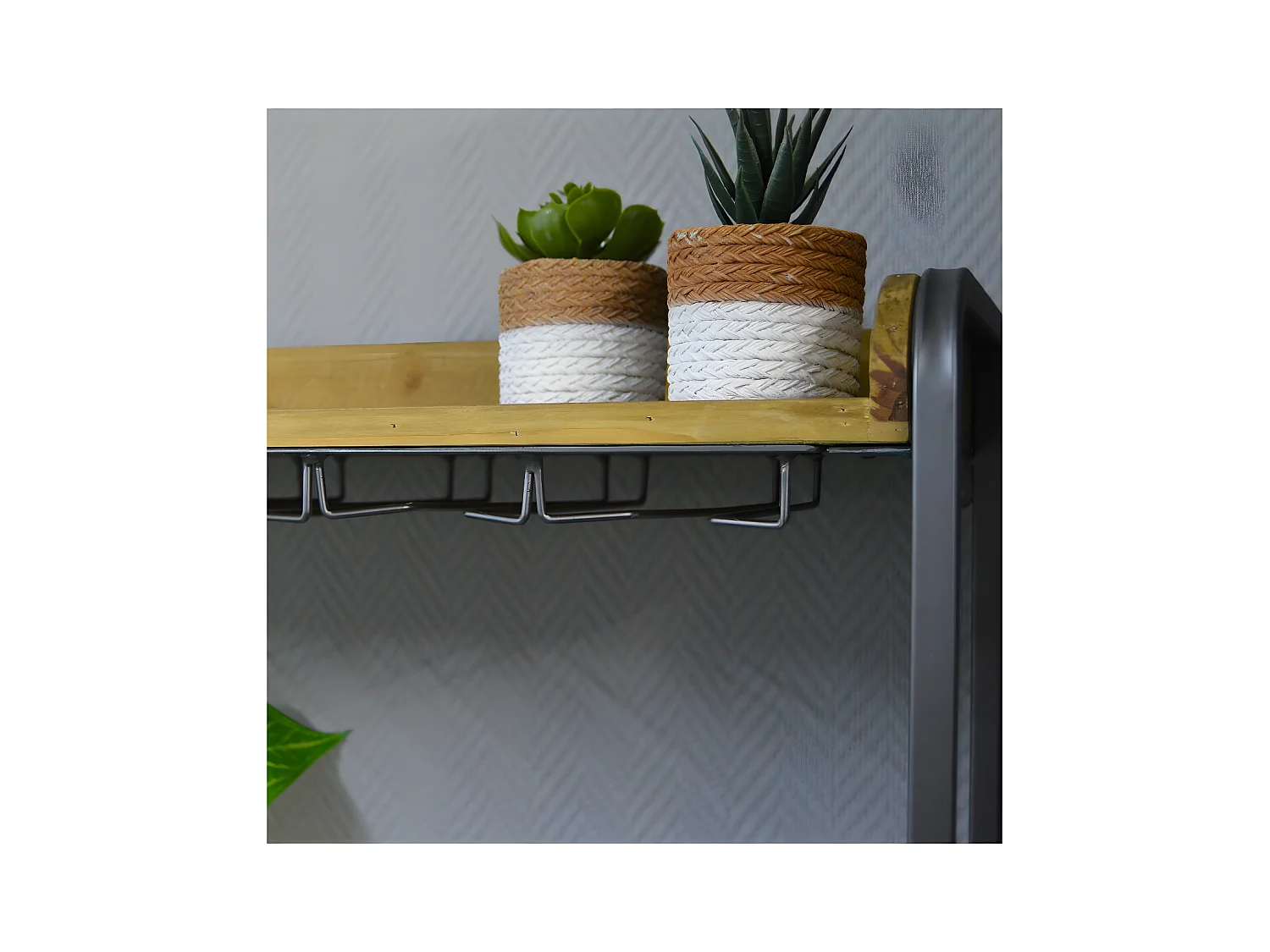 Meuble range bouteilles bois et métal