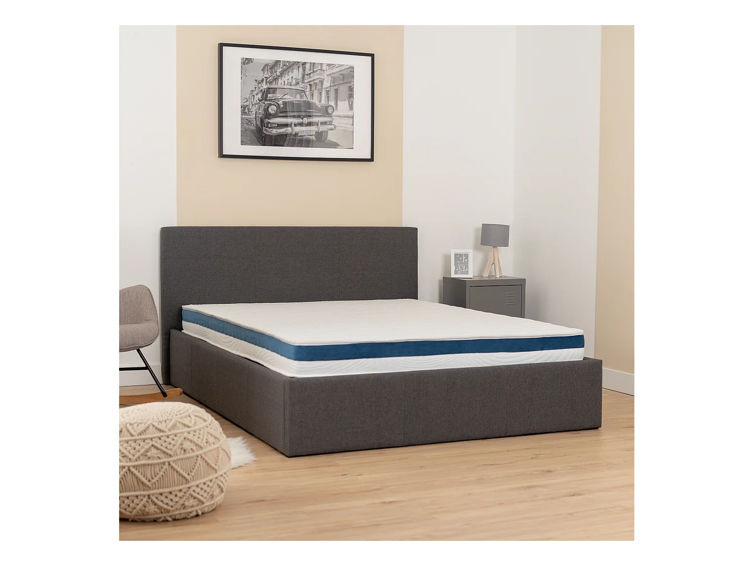 Matelas 160x200x17cm à mémoire de Forme, Extra Confort 5 Zones, Tissu 3D Micro perforé Respirant