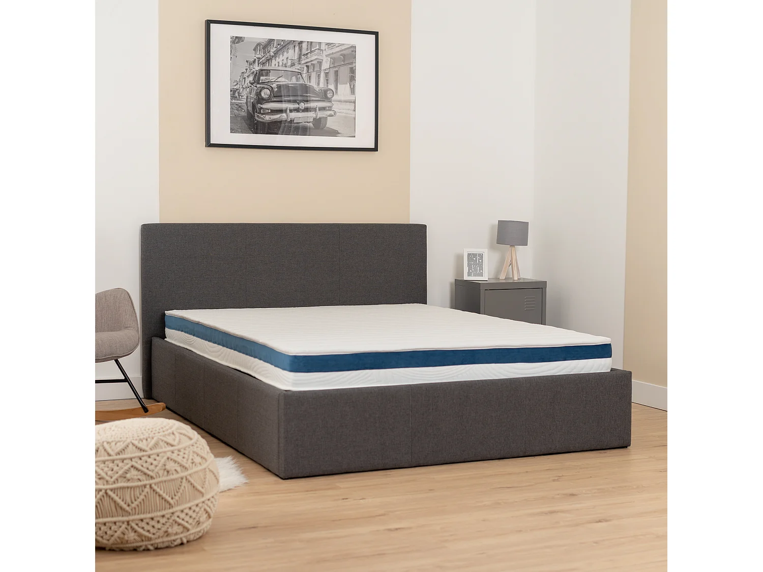 Matelas 160x200x17cm à mémoire de Forme, Extra Confort 5 Zones, Tissu 3D Micro perforé Respirant