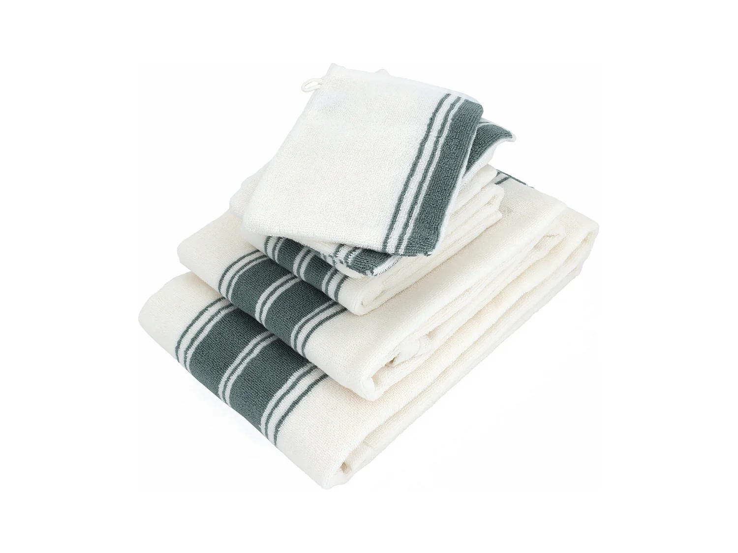 Parure de bain 6 pièces RIBBON II vert