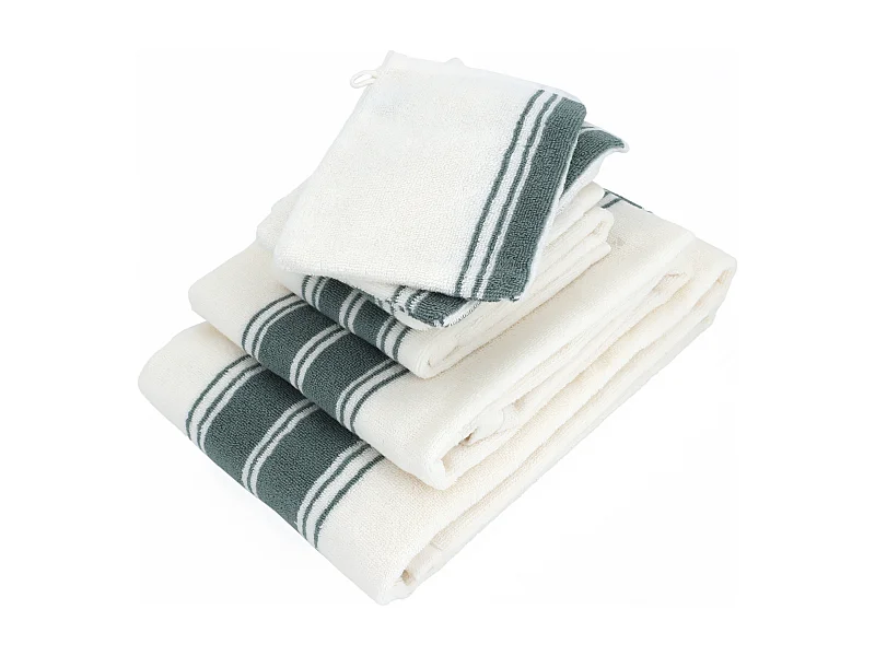 Parure de bain 6 pièces RIBBON II vert