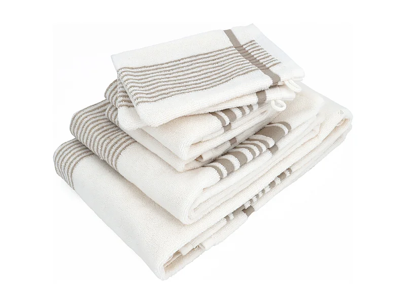 Parure de bain 6 pièces RIBBON beige