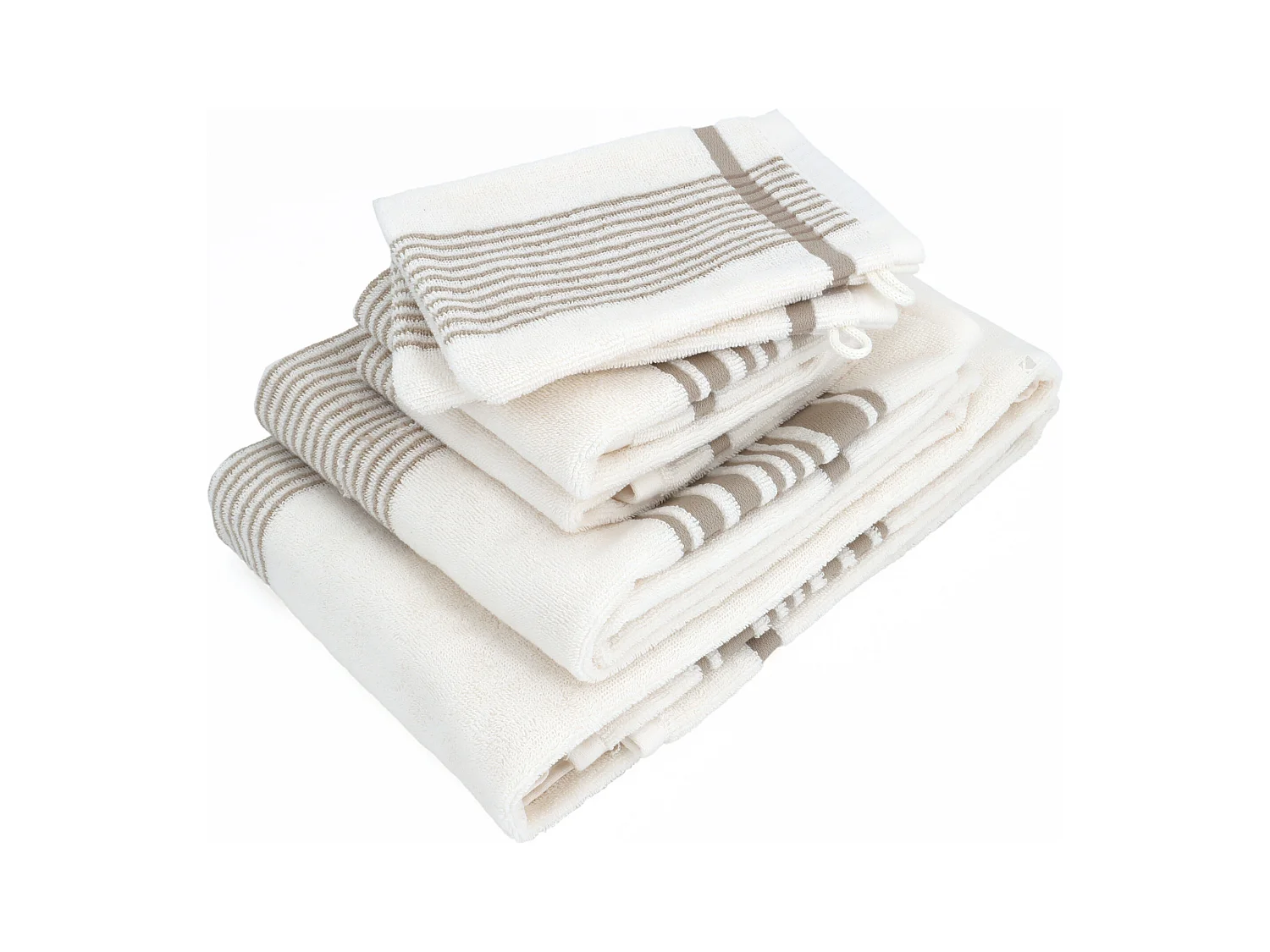 Parure de bain 6 pièces RIBBON beige