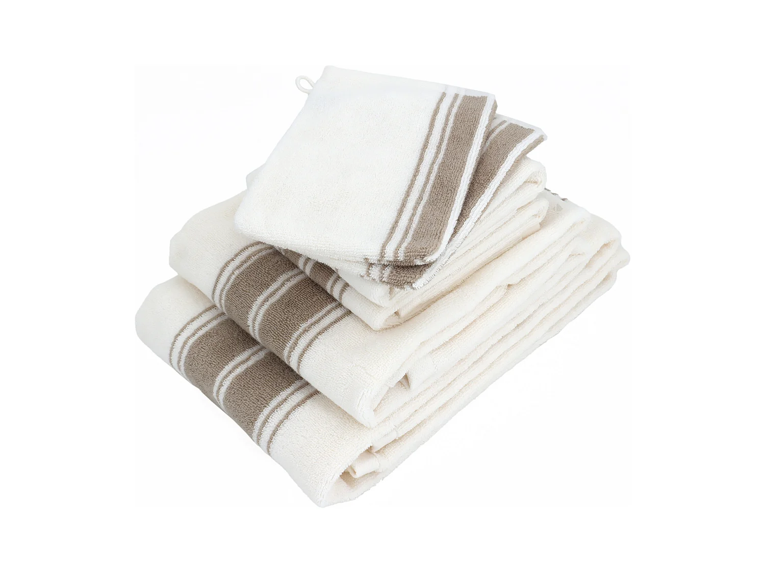 Parure de bain 6 pièces RIBBON II beige