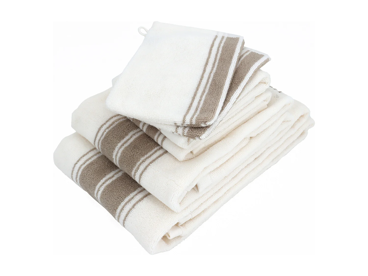 Parure de bain 6 pièces RIBBON II beige