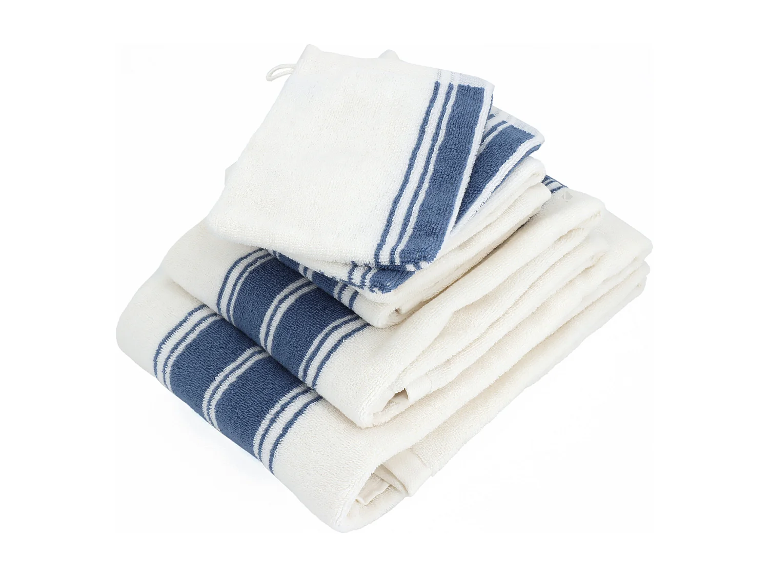 Parure de bain 6 pièces RIBBON II bleu